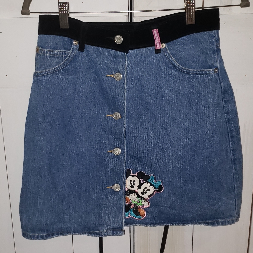 Disney Denim Button Up Mini Skirt